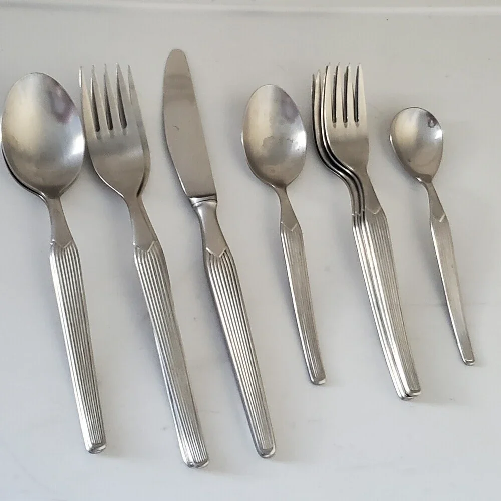 WIRTHS 18/8 Germany Stainless Steel Flatware Set 11 Pieces Ribbed Handle Vintage